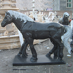 natural black stone life size horse statues for sale